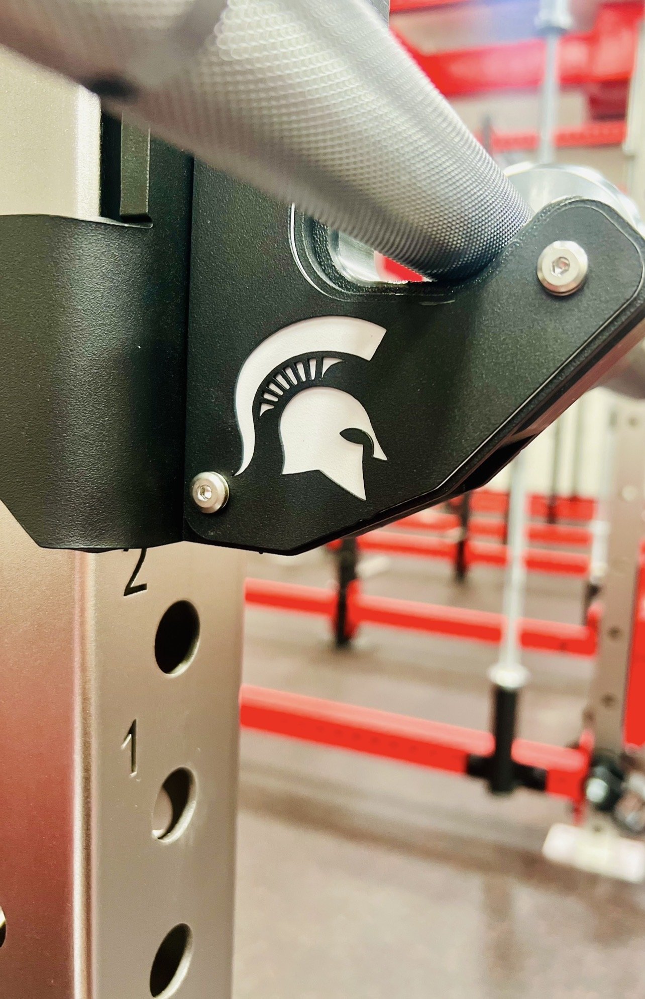 Saraland stainless upright and custom laser-cut J-hook